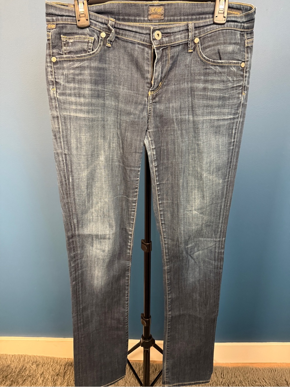 Citizens Of Humanity Faded Blue Skinny Jeans - Ava low rise straight leg
